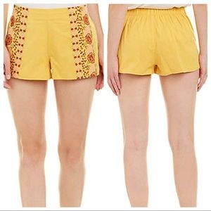 Isa‎ & Ella Yellow Pull On Embroidered Short